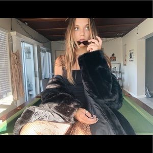 Black Faux Fur,Vintage Style,Anthony Richards Coat
